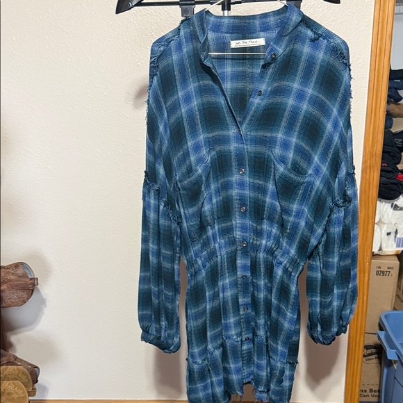 We The Free Dresses & Skirts - We The Free Blue Checkered Top